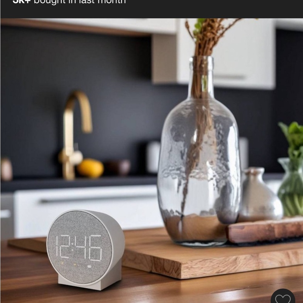 Gray Digital Alarm Clock